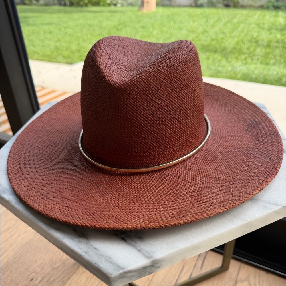 Janessa Leone Rust Straw Hat